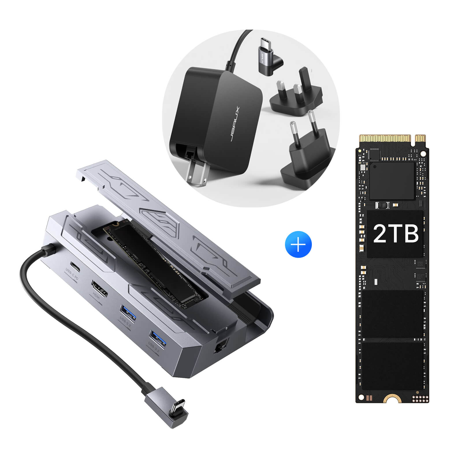 6-in-1 Docking Station with M.2 SSD Enclosure